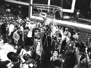 state 1983 jim valvano cutting down the nets unlikely final four ...