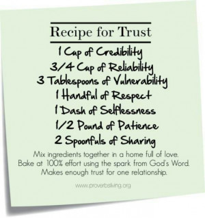 recipe for trust