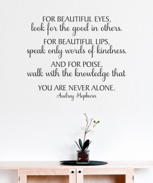Audrey Hepburn Black 'For Beautiful Eyes' Wall Quote from Belvedere ...