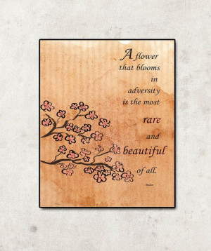 ... flower that blooms in adversity is the most rare and beautiful of all