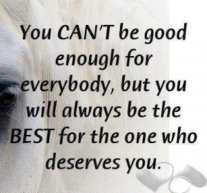 You can't be good enough for everybody