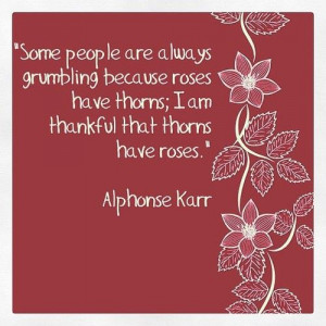 ... because roses have thorns; I am thankful that thorns have roses