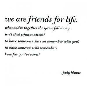 ... judy blume; reminds me of meredith's and christina's friendship