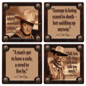 ... Wayne Western Photos and His Quotes 4 Piece Coaster Set, NEW SEALED