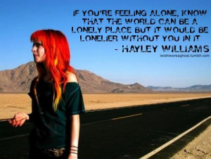 If you're feeling alone