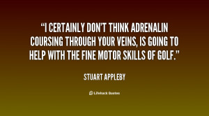 certainly don't think adrenalin coursing through your veins, is ...