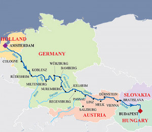 Rhine and Danube River Map