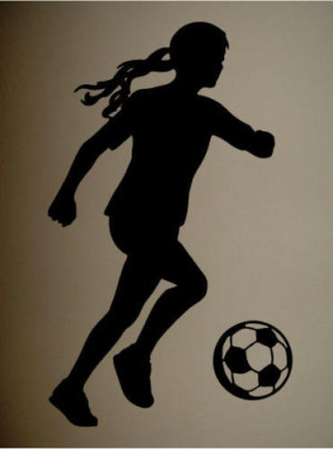 Wall Decal Art Sticker Quote Vinyl Soccer Girl Silhouette Decor Wall ...