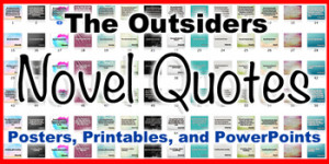 The Outsiders Novel Quotes Printable Posters