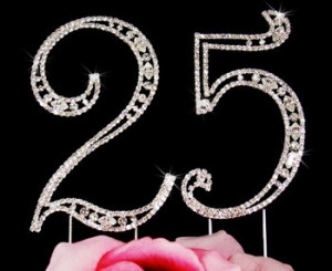 25th-Birthday-Swarovski-Crystal-Cake-topper-25th-Anniversary-Cake ...