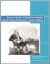 Famous Quotes of Benjamin Franklin Cursive Handwriting CopyWork