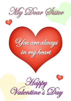Happy Valentines Day Sister Valentine's day. click