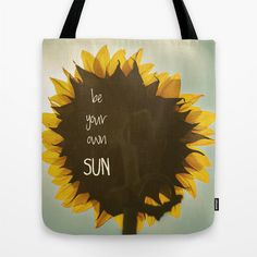 ... Sunflower Photo Bag, Sunshine, Floral Bag, Inspirational Quote Bag
