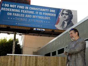 Atheists' billboard quote isn't Jefferson's