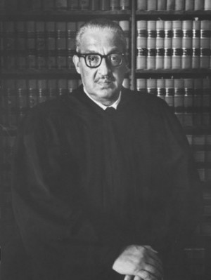 Portrait of US Supreme Court Justice Thurgood Marshall in His Chambers ...