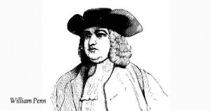 ... nickname: The Quaker State - picture of William Penn Quaker