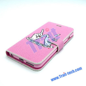 ... Stand TPU+ PU Leather Case for iPhone 6 Plus - Whatever Forever Quote