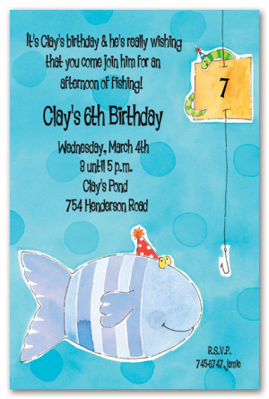 Celebrating Birthday Fishing Birthday Party Invitations