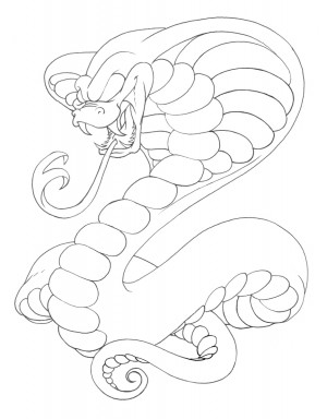 King Cobra Drawing Tattoo Snake Big Lines