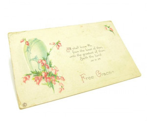 Free Grace Postcard Antique Pink Flowers by BrownEyedRoseVintage, $4 ...