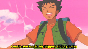 funny pokemon laugh victory brock animated GIF