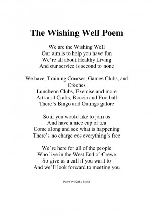 The Wishing Well Poem by sdfsb346f