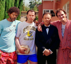Characters from Pulp Fiction : Jules, Vincent, The Wolf, and Jimmie)