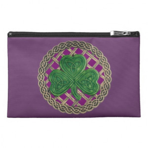 Personalize Purple Shamrock Travel Accessory Bag