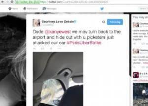 Courtney Love's taxi attacked in Paris UberPOP protest
