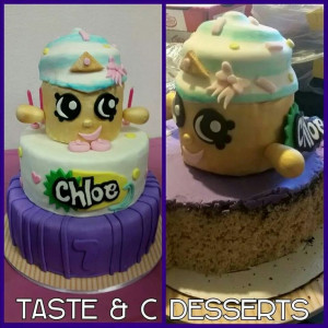 Shopkins Cupcake Queen 3 tiered rice crispy cake