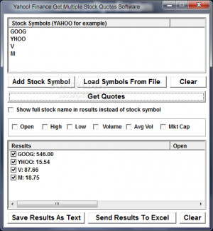 Yahoo! Finance Get Multiple Stock Quotes Software - You can easily ...