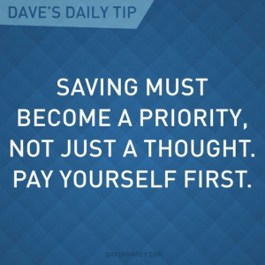 saving must become a priority