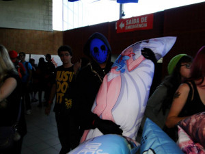 Me In Eyeless Jack Cosplay And My... err... pillow by 0-DarknesShade-0