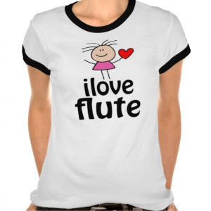 Cute I Love Flute T-shirt