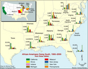 ... migration patterns largely correspond to the first great migration