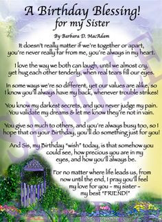 birthday prayer | Affordable Inspirational Poem for Sister, birthday ...