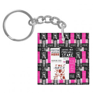 Girly Quotes Double-Sided Square Acrylic Keychain