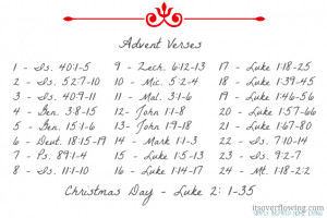 There are plenty of great places to find verses for the Advent season,