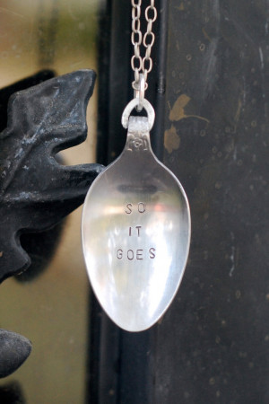 Kurt Vonnegut Inspired So It Goes Vintage Spoon Charm Custom Metal ...