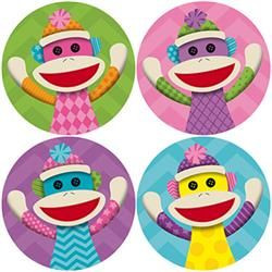 Colorful Sock Monkeys Magnet Set