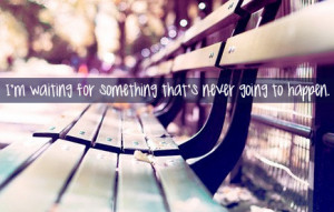 meaningful, park bench, quote, text, typography, waiting, words