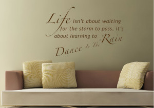 text quotes learn to dance in the rain wall stickers self adhesive ...