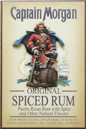 Captain Morgan Original Spiced Rum 3D Pirate Pose Wood Bar Sign