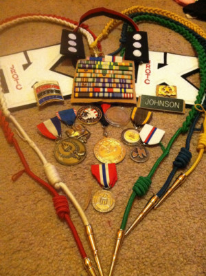 Went through my things. My awards from 4 years in Army JROTC.