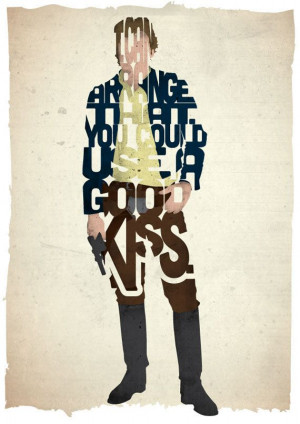 Han Solo typography print by Pete Ware #starwars