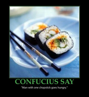 funny chopstick quote poster sushi