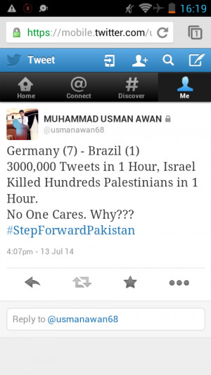 Muhammad Usman Awan Quote about Gaza/Palestine 2