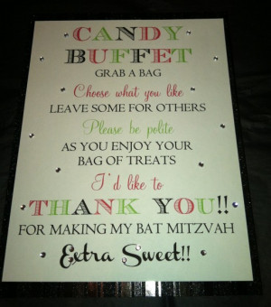 BAR MITZVAH AND BAT MITZVAH CANDY BUFFET SIGNS @ BELLA M EVENTS ETSY ...