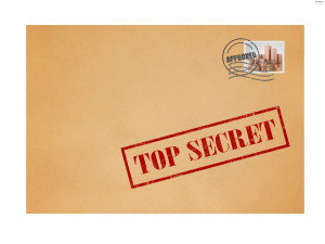 Top secret stamp and envelope