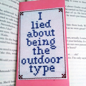 Funny Quote Bookmark - Humorous Cross Stitch Page Marker - I lied ...